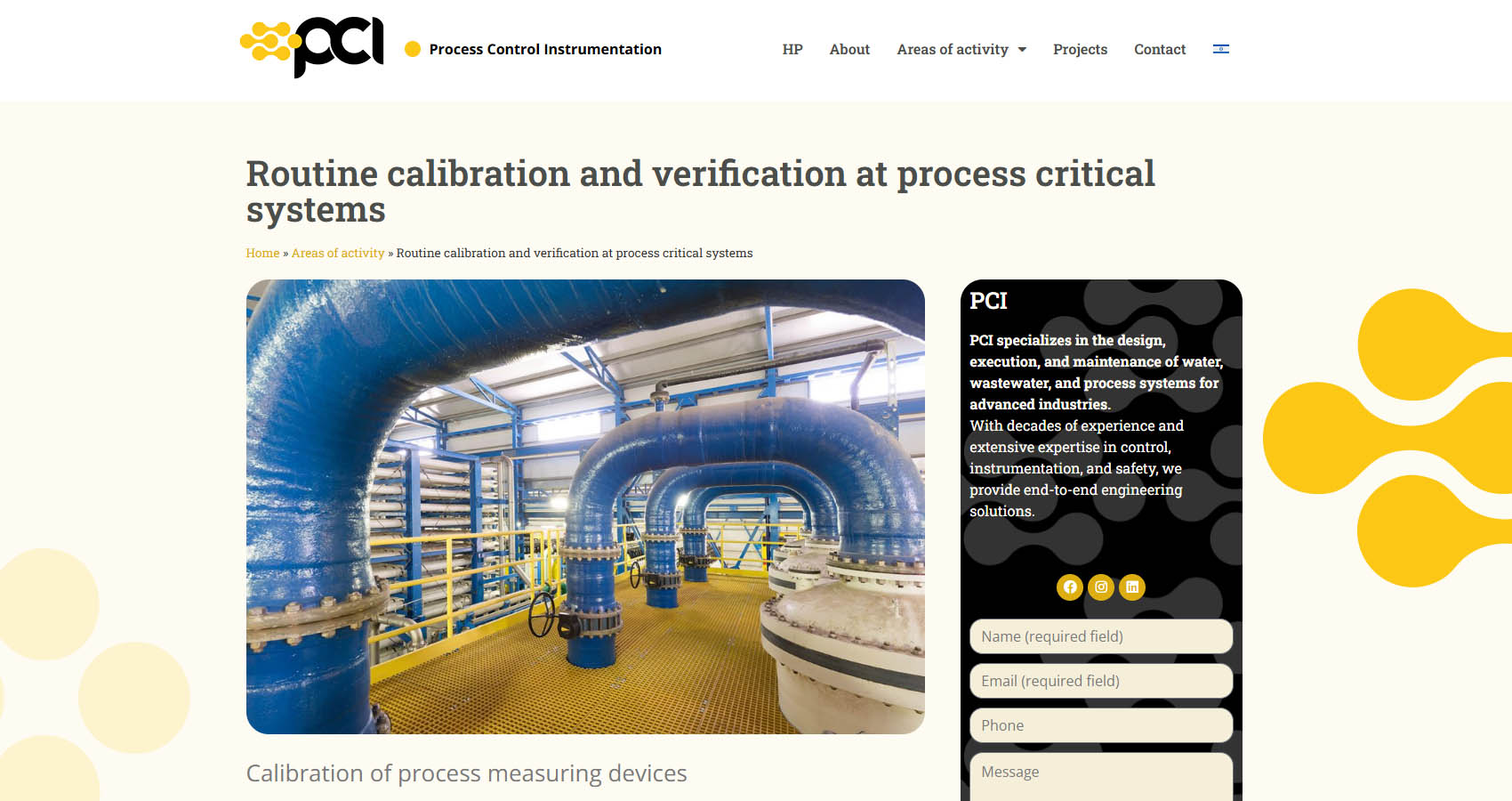 אתר PCI עמוד פרוייקטים באנגלית